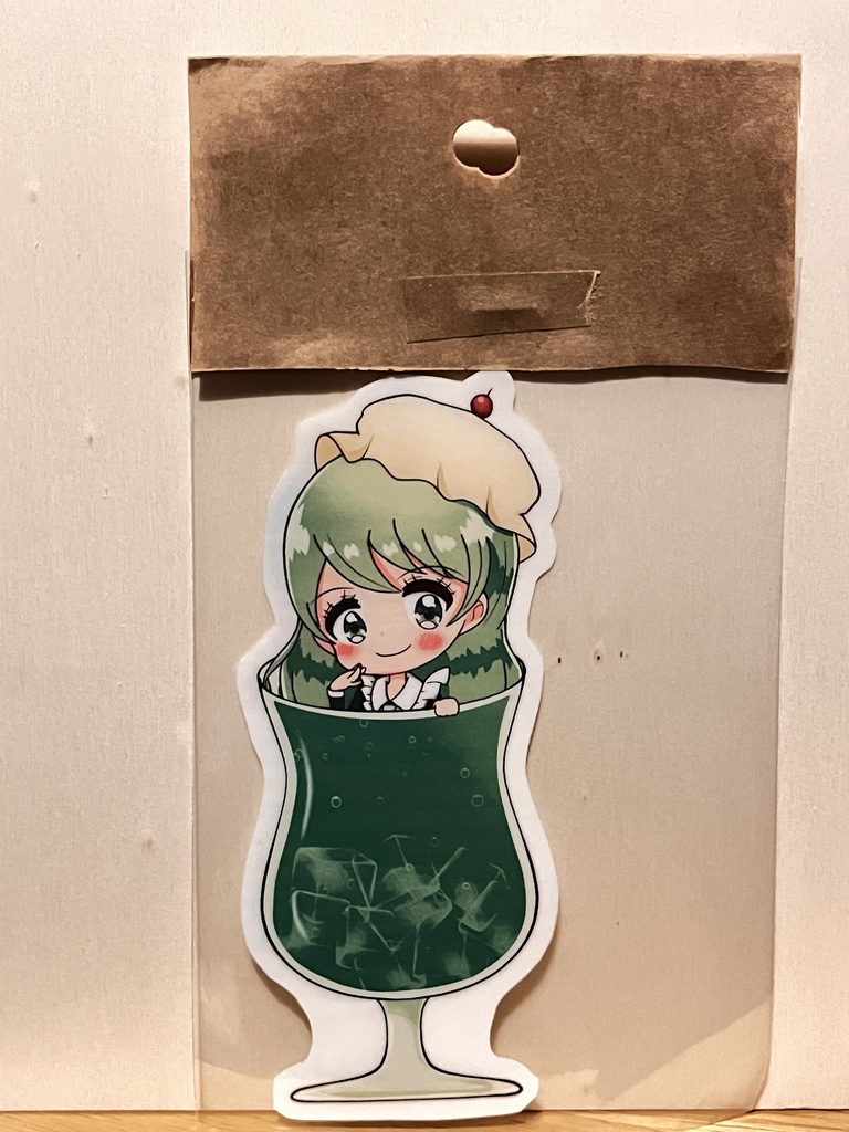 メロンクリームソーダちゃんinカップ ステッカー