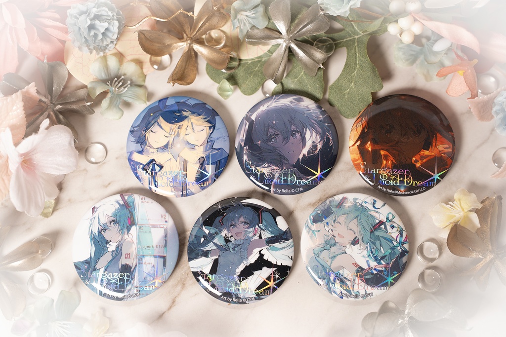 ホロ加工缶バッジQ<鏡音リン・レン14th Anniversary>