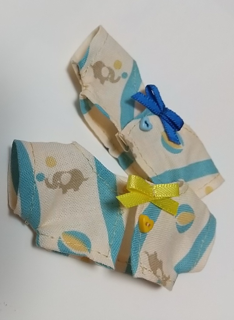 リボン付き柄シャツ 10cmぬい用