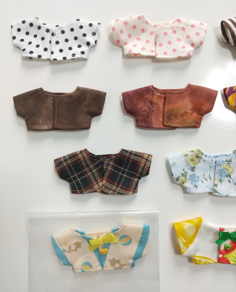 リボン付き柄シャツ 10cmぬい用