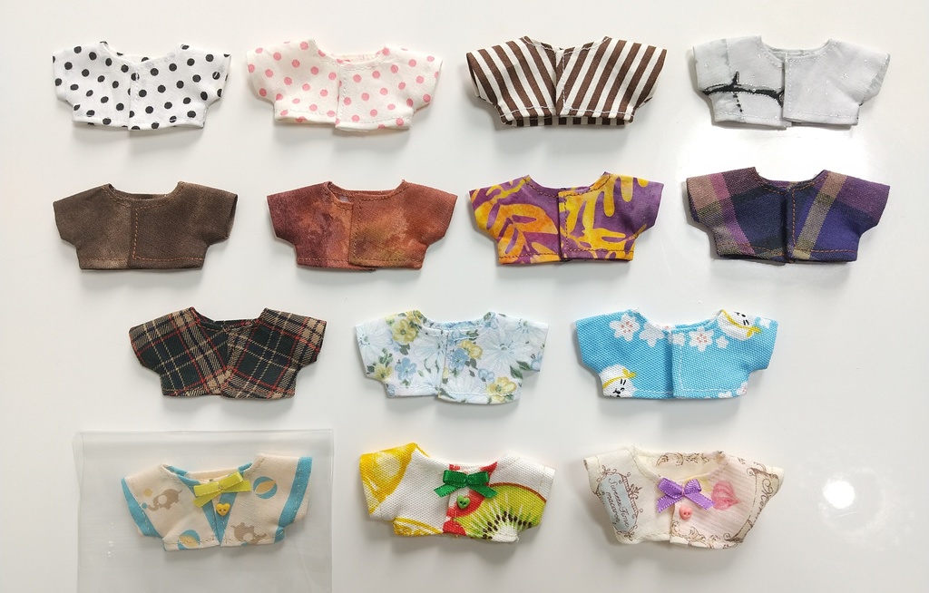 リボン付き柄シャツ 10cmぬい用