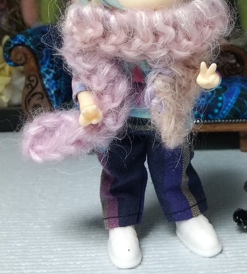 手編みのマフラー 10~12cmぬい、ねんどろいど向け