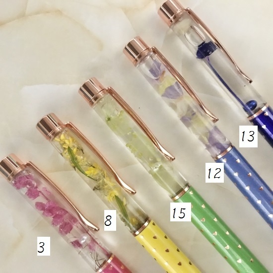 ハーバリウムボールペン<ハート柄・ピンクゴールド>