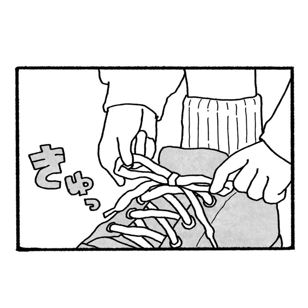 ちょっとした4こまTシャツ(履くのが大変な靴の日に限って)