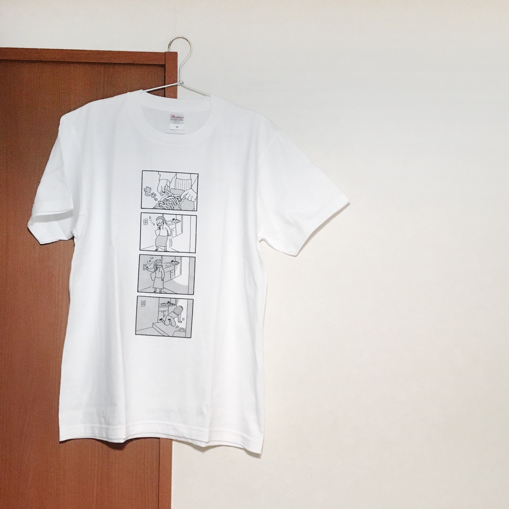 ちょっとした4こまTシャツ(履くのが大変な靴の日に限って)