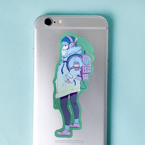 人見知りギークちゃん シートステッカー