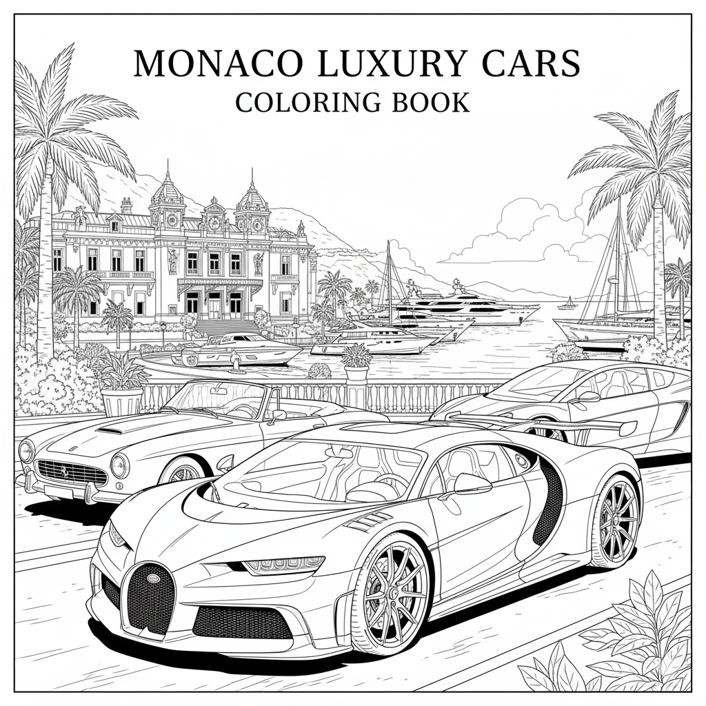 塗り絵素材、車