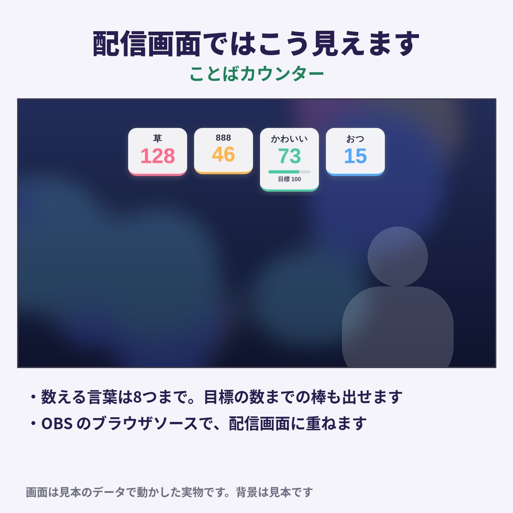 ことばカウンター|コメントの「草」「888」を数えて表示【わんコメテンプレート】