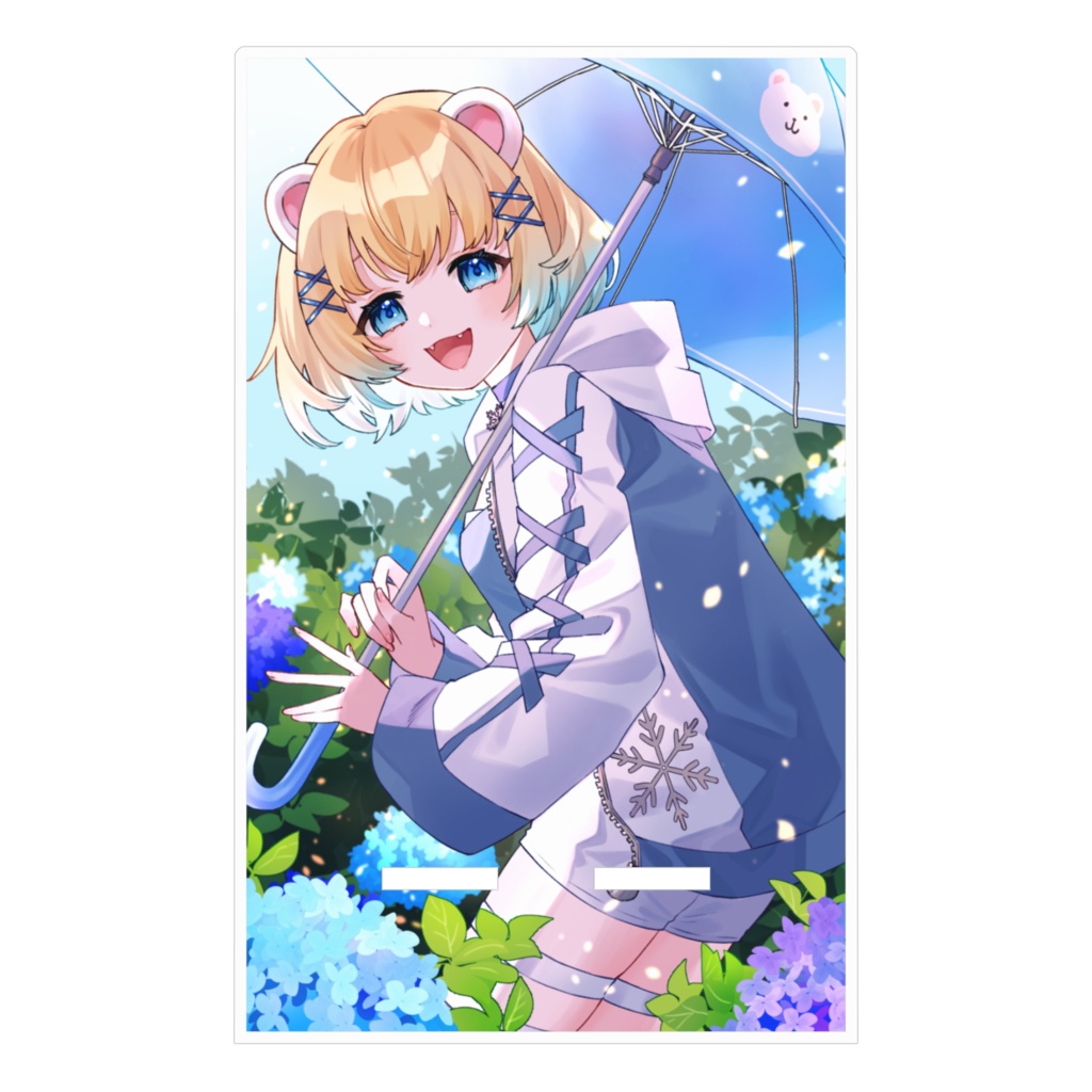 梅雨白熊スマホスタンド