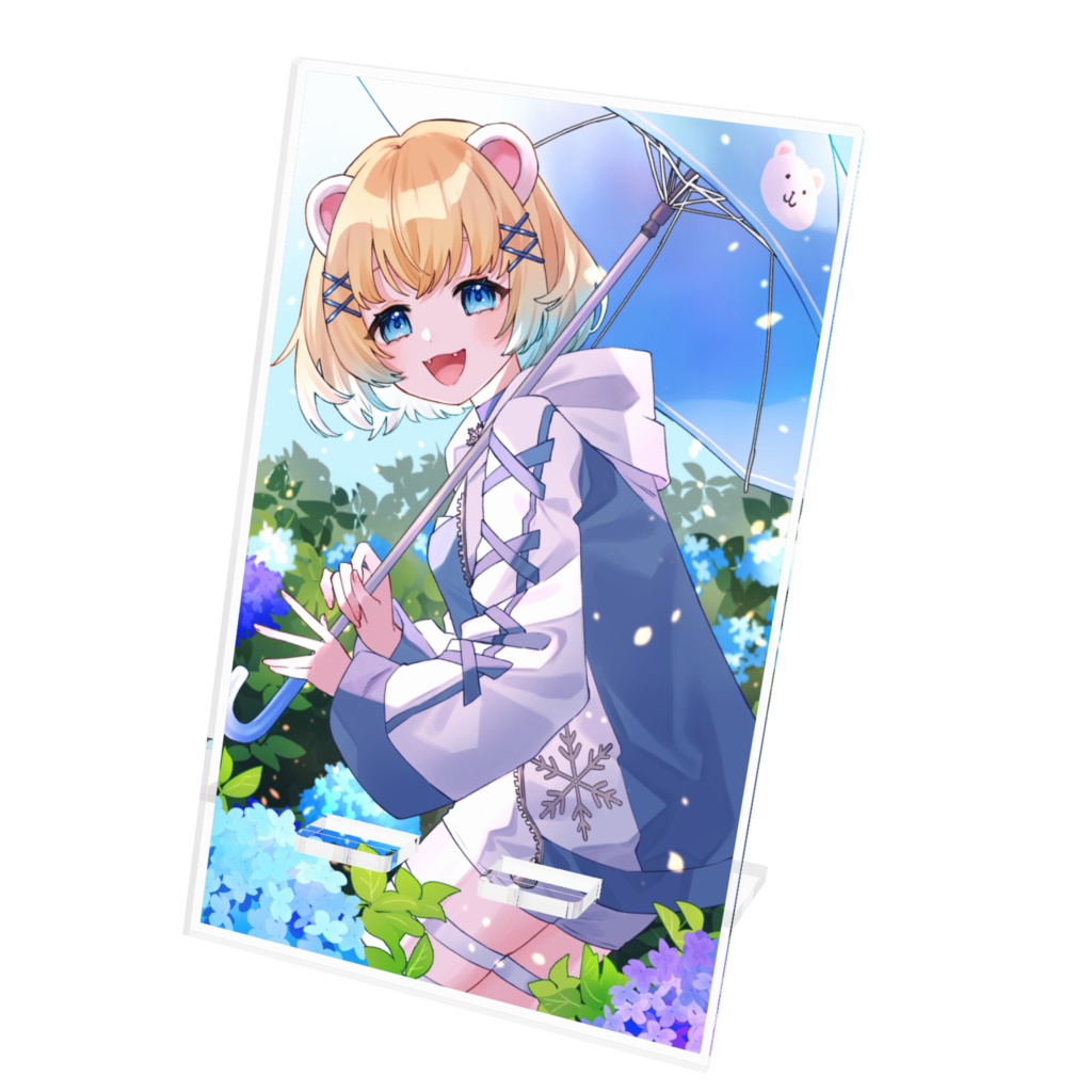 梅雨白熊スマホスタンド