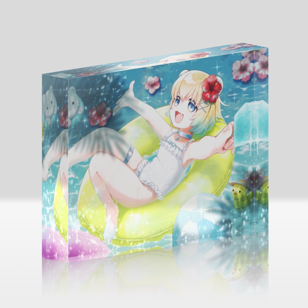 水着白熊アクリルブロック