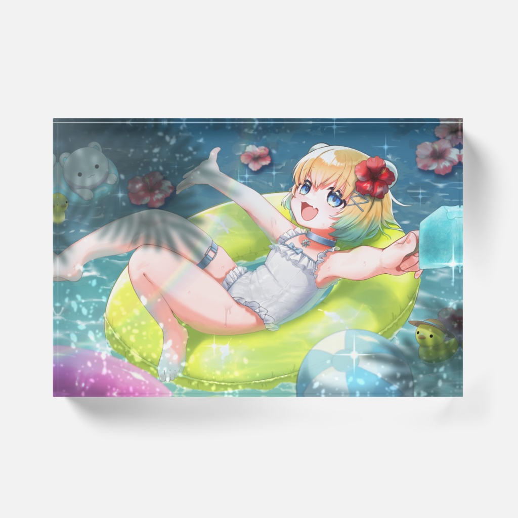 水着白熊アクリルブロック