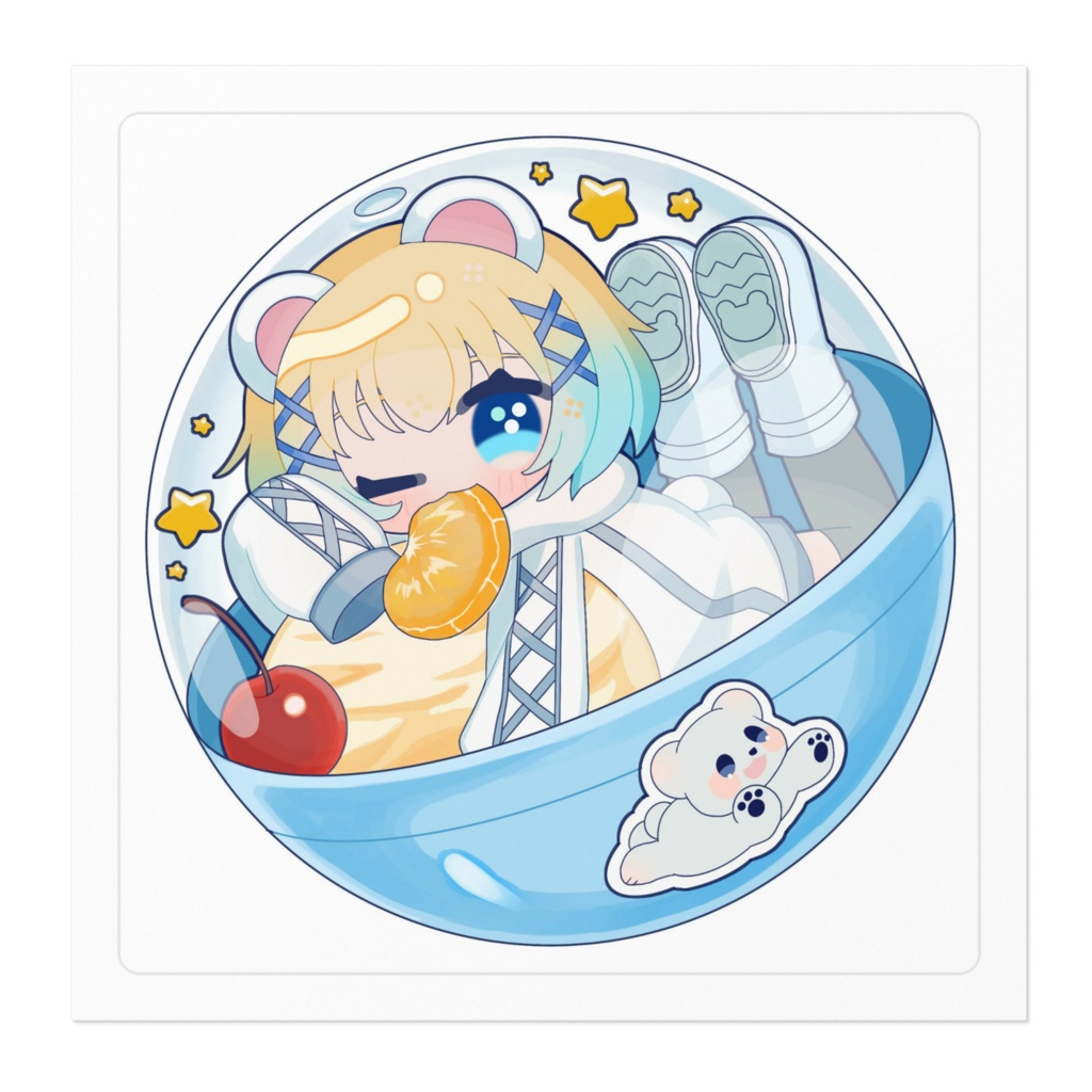 白熊ガチャポンステッカー