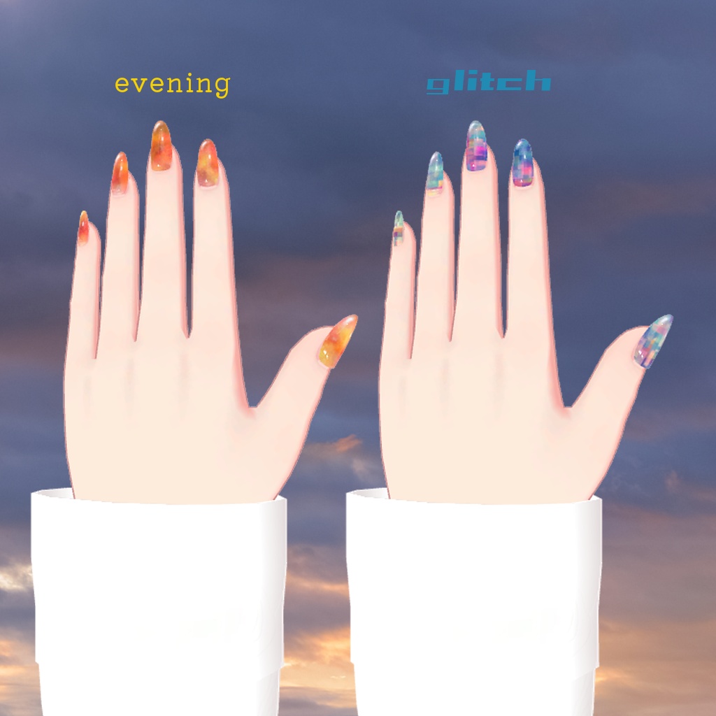 【MDollnail対応】HeavenlySkyNailテクスチャ