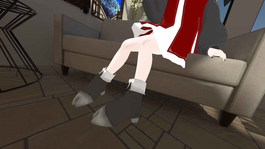 【VRChat想定】ひづめ風ショートブーツ【3Dモデル】
