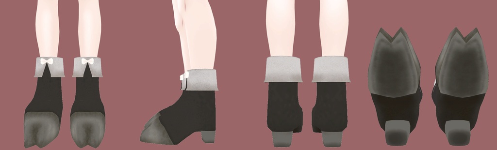 【VRChat想定】ひづめ風ショートブーツ【3Dモデル】