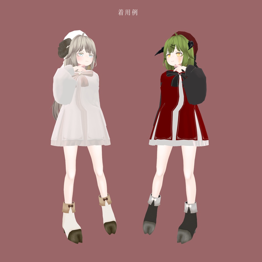 【VRChat想定】ひづめ風ショートブーツ【3Dモデル】