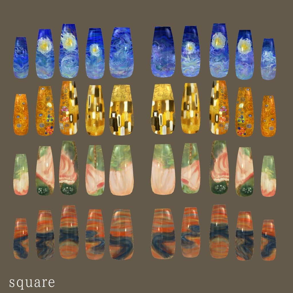 【MDollnail対応】名画モチーフネイルテクスチャ