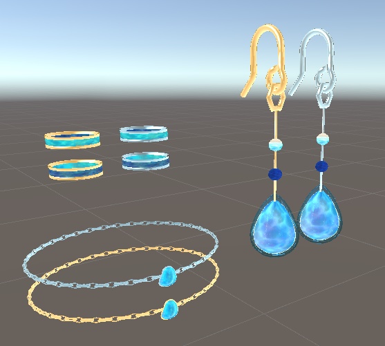 【VRC想定】OceanBlueアクセサリーセット【3Dモデル】