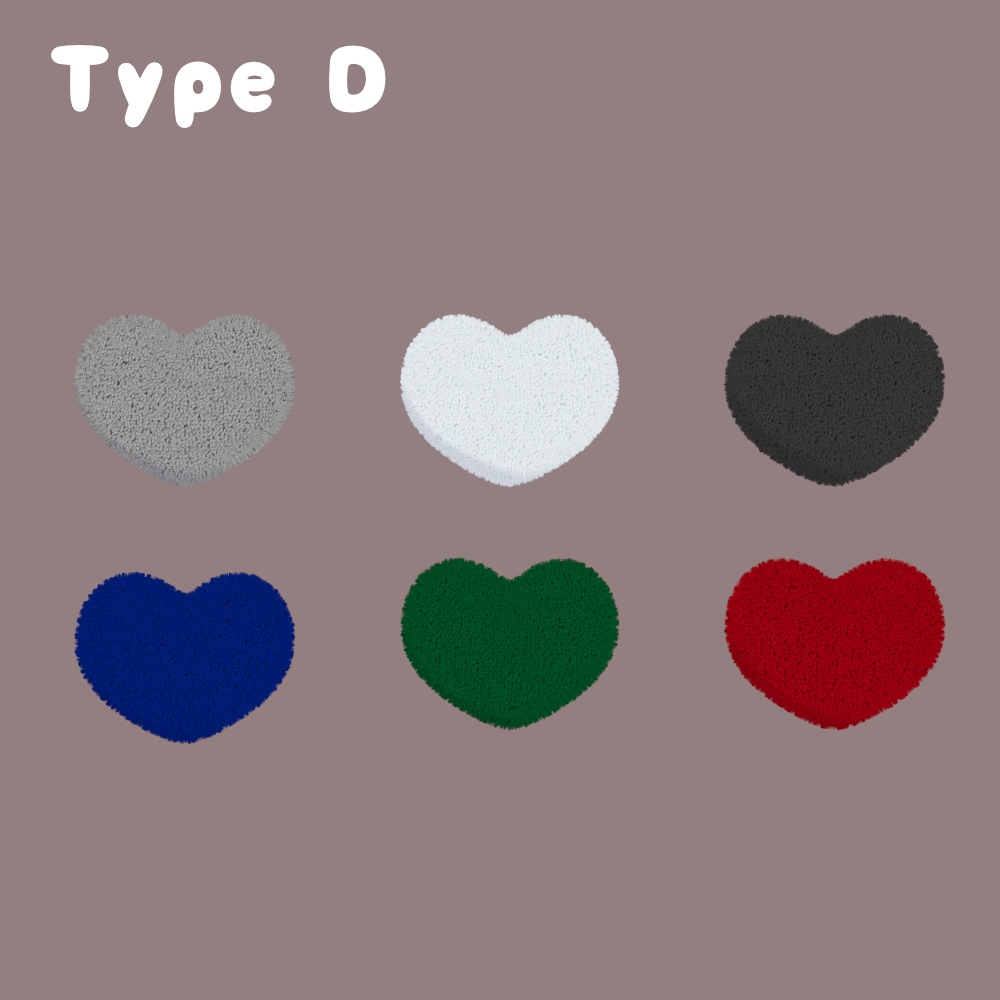 【無料】もこもこハートクッション【3Dモデル】