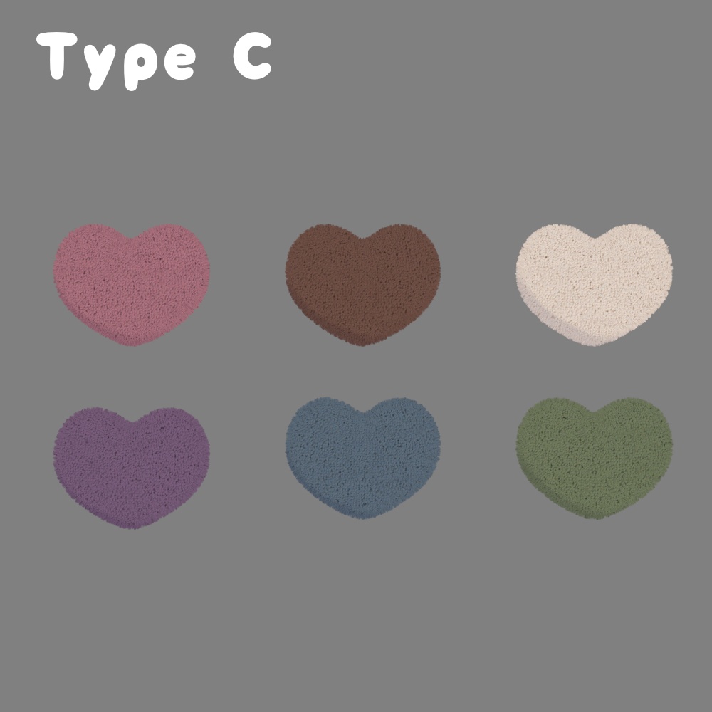 【無料】もこもこハートクッション【3Dモデル】