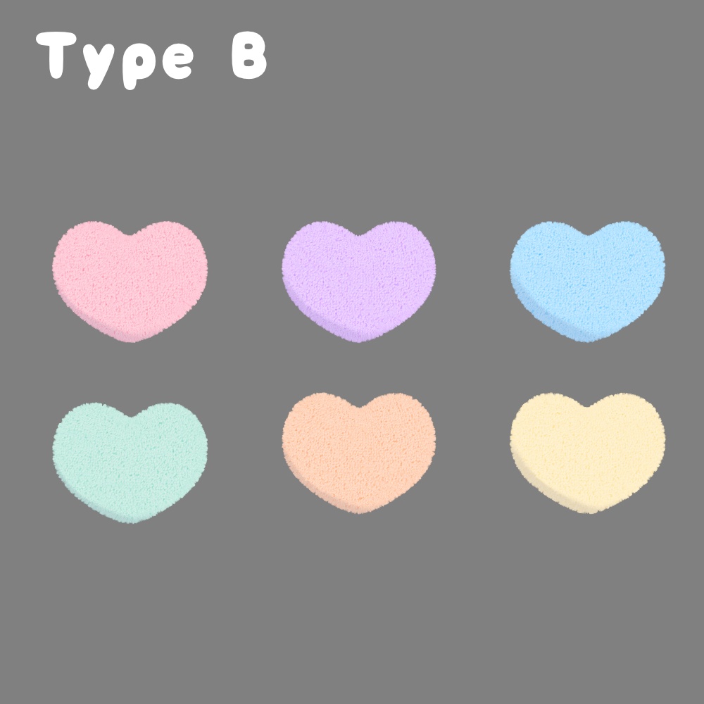 【無料】もこもこハートクッション【3Dモデル】