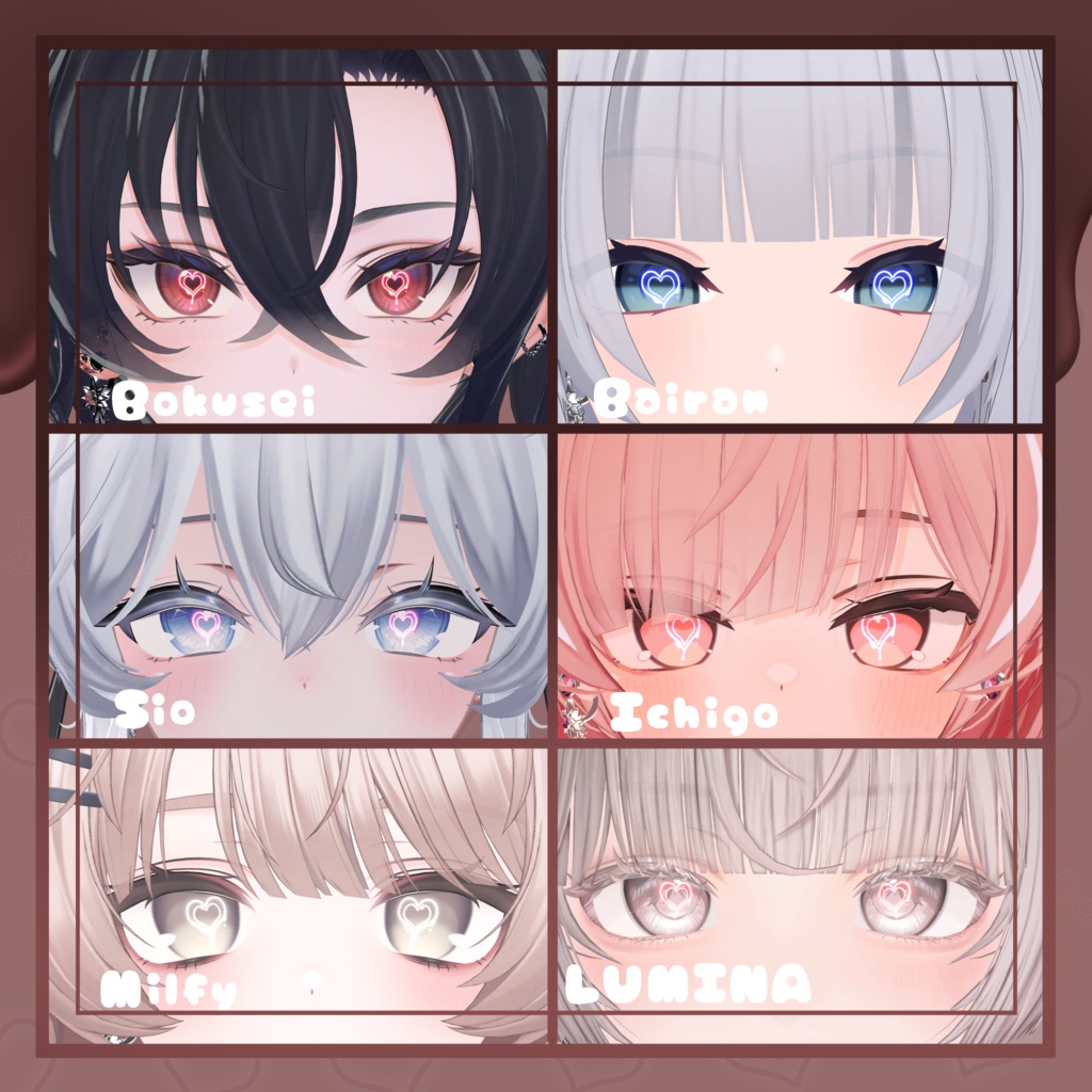 【バレンタインSELA】とろけるはあとテクスチャ eyetexture 20アバター対応