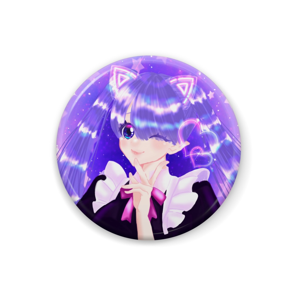 あーちゃん猫耳メイドver💜缶バッジ32mm