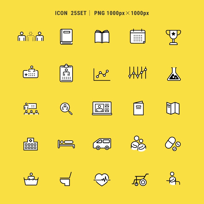【アイコン04　25セット】PNG/背景透明　1000px × 1000px