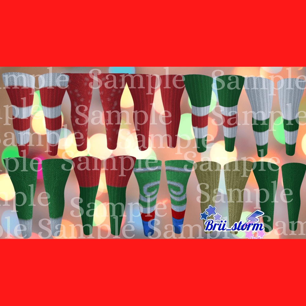 10 Christmas/Winter Thigh High Textures For Panda Base (Vrchat Assets)