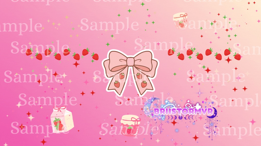 Strawberry Theme Animated Twitch Screens For Twitch