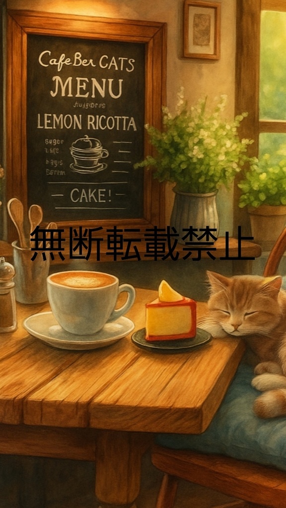 まどろむ猫とカフェの午後