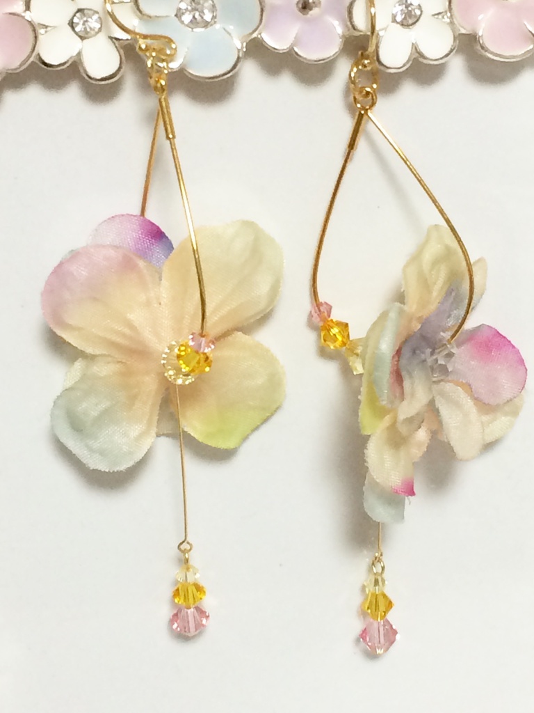 あじさいピアス(イヤリング)【マーブル】