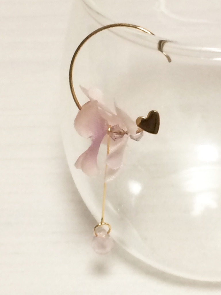 スノーボールピアス(イヤリング)【パープル】