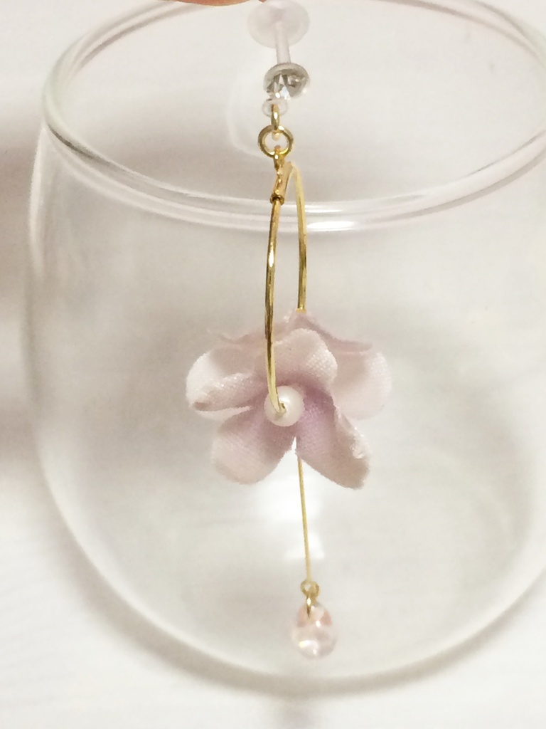 スノーボールピアス(イヤリング)【パープル】