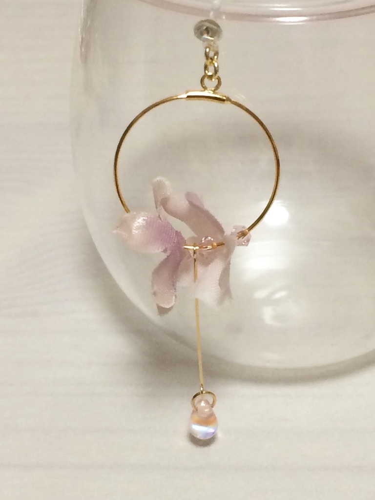 スノーボールピアス(イヤリング)【パープル】