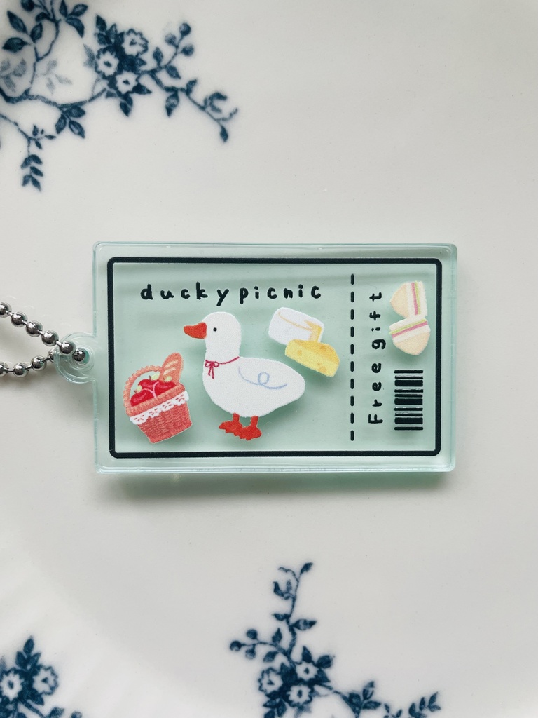 チケット風アクキー（アヒル）