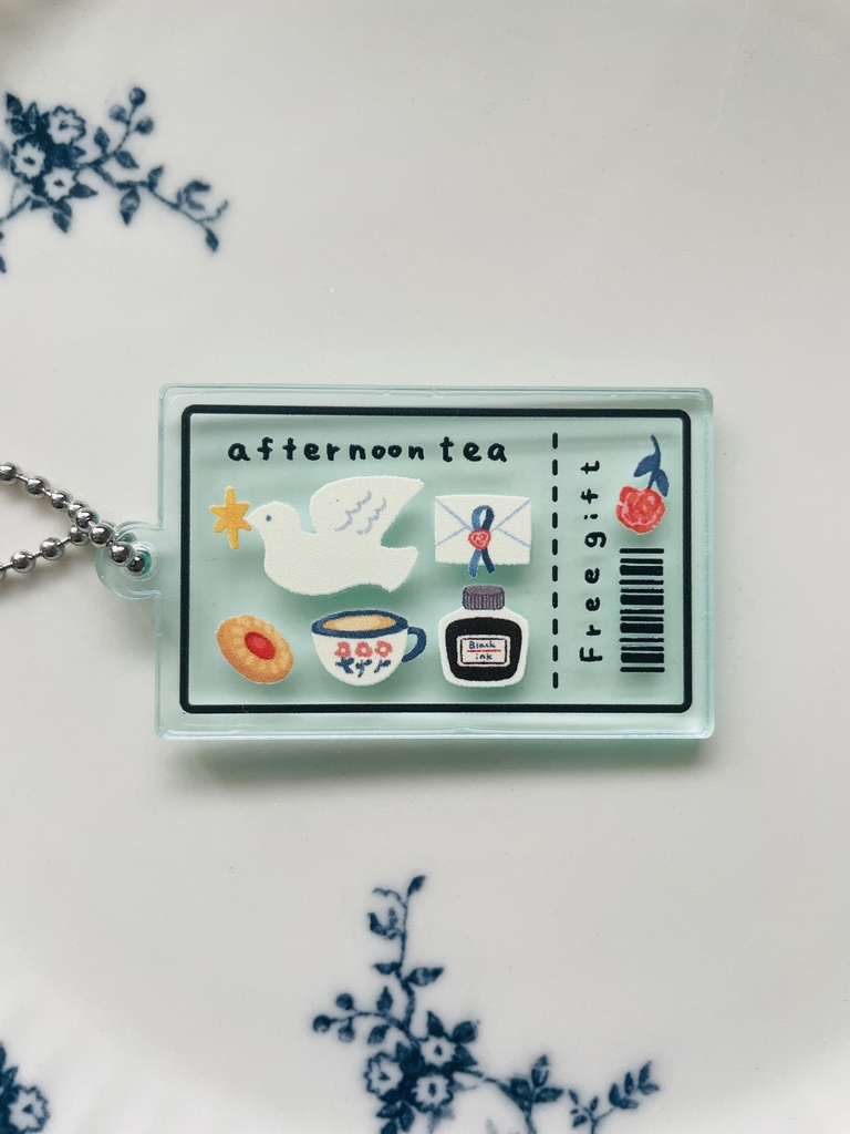 チケット風アクキー（ハト）