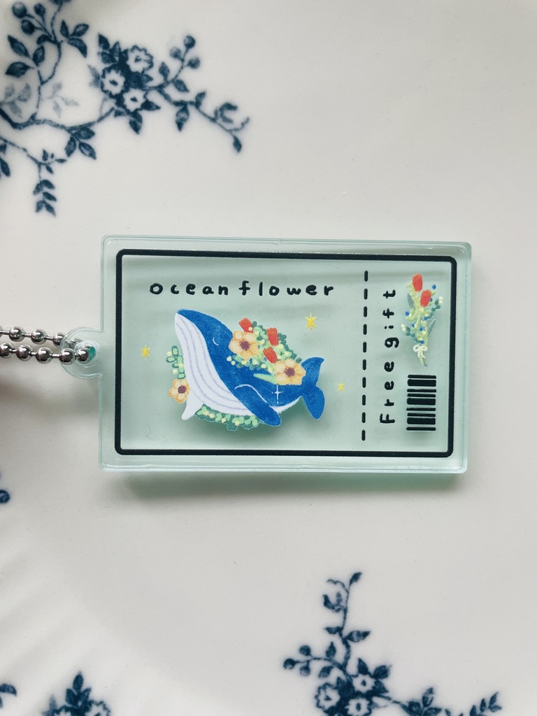 チケット風アクキー（くじら）