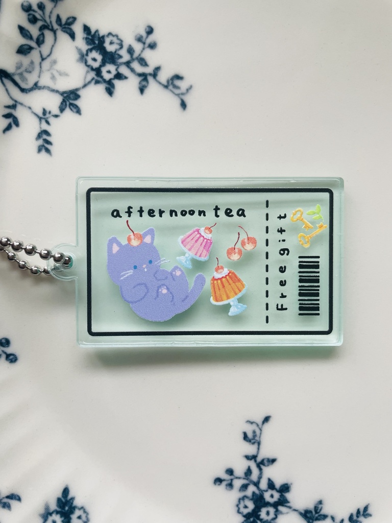 チケット風アクキー（ねこ）