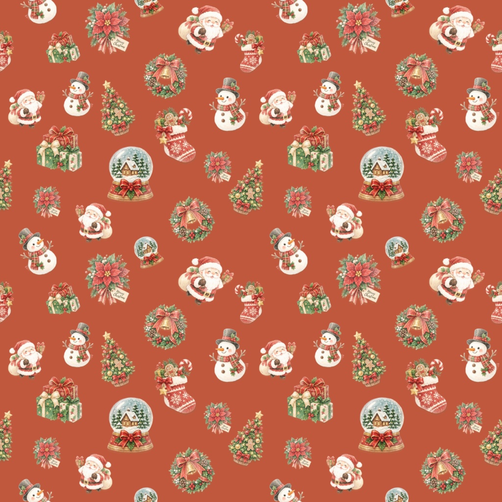 クリスマスデジタルペーパー 10色×2パターン(大柄と小柄)|背景画像・ラッピング・手帳デコ