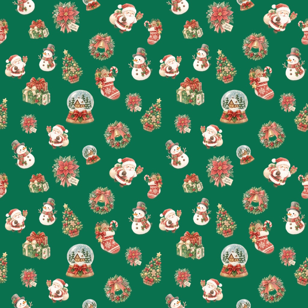 クリスマスデジタルペーパー 10色×2パターン(大柄と小柄)|背景画像・ラッピング・手帳デコ