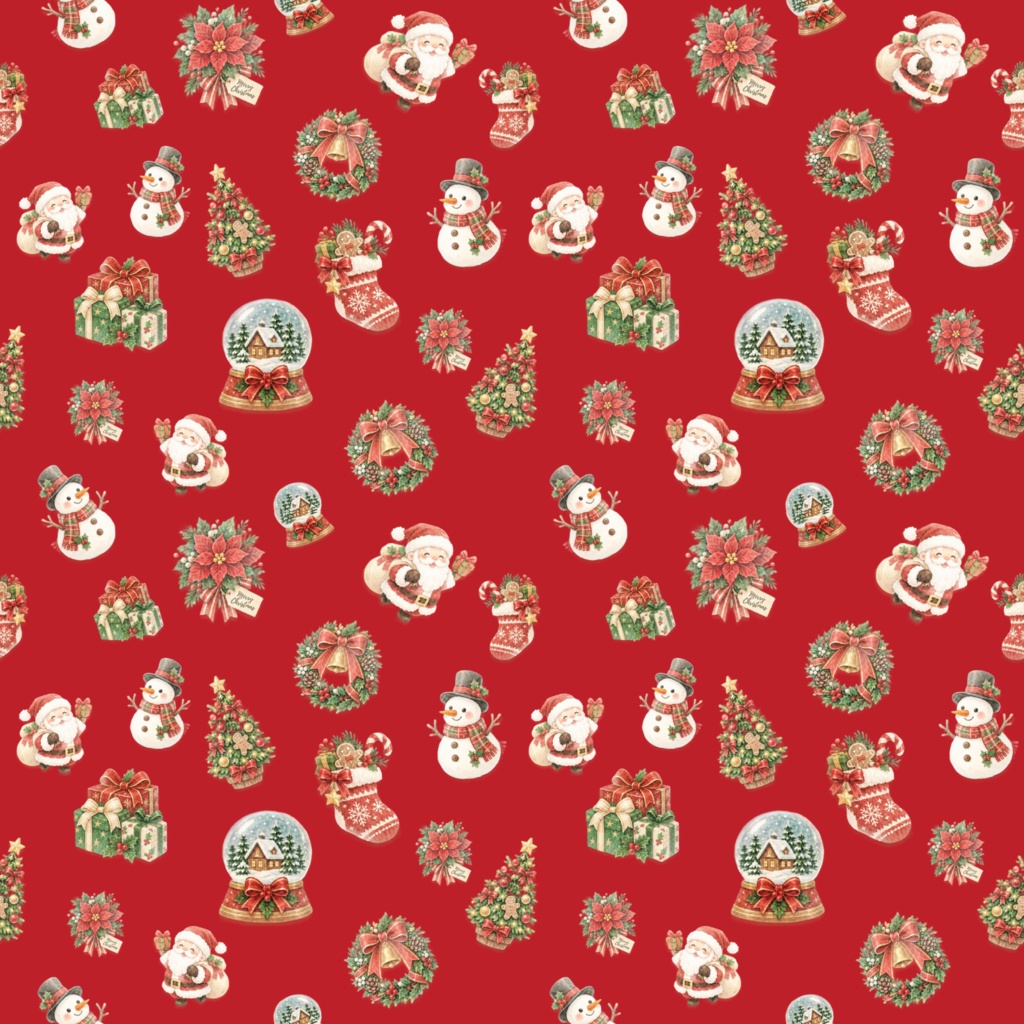 クリスマスデジタルペーパー 10色×2パターン(大柄と小柄)|背景画像・ラッピング・手帳デコ