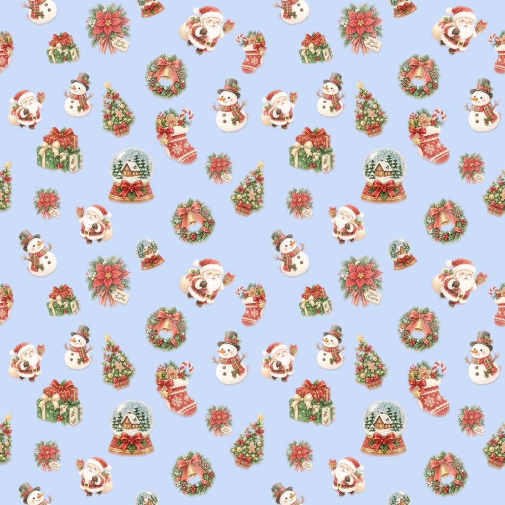 クリスマスデジタルペーパー 10色×2パターン(大柄と小柄)|背景画像・ラッピング・手帳デコ