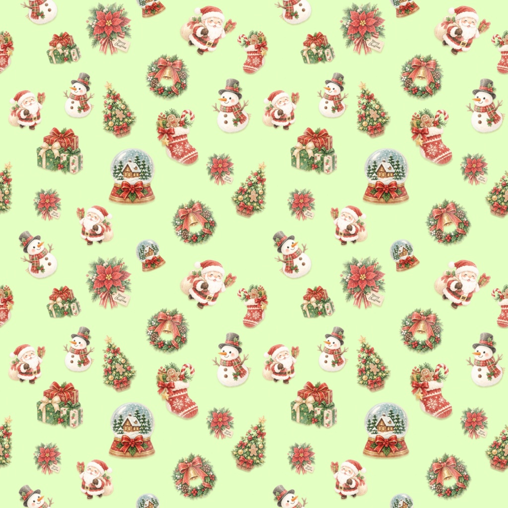 クリスマスデジタルペーパー 10色×2パターン(大柄と小柄)|背景画像・ラッピング・手帳デコ