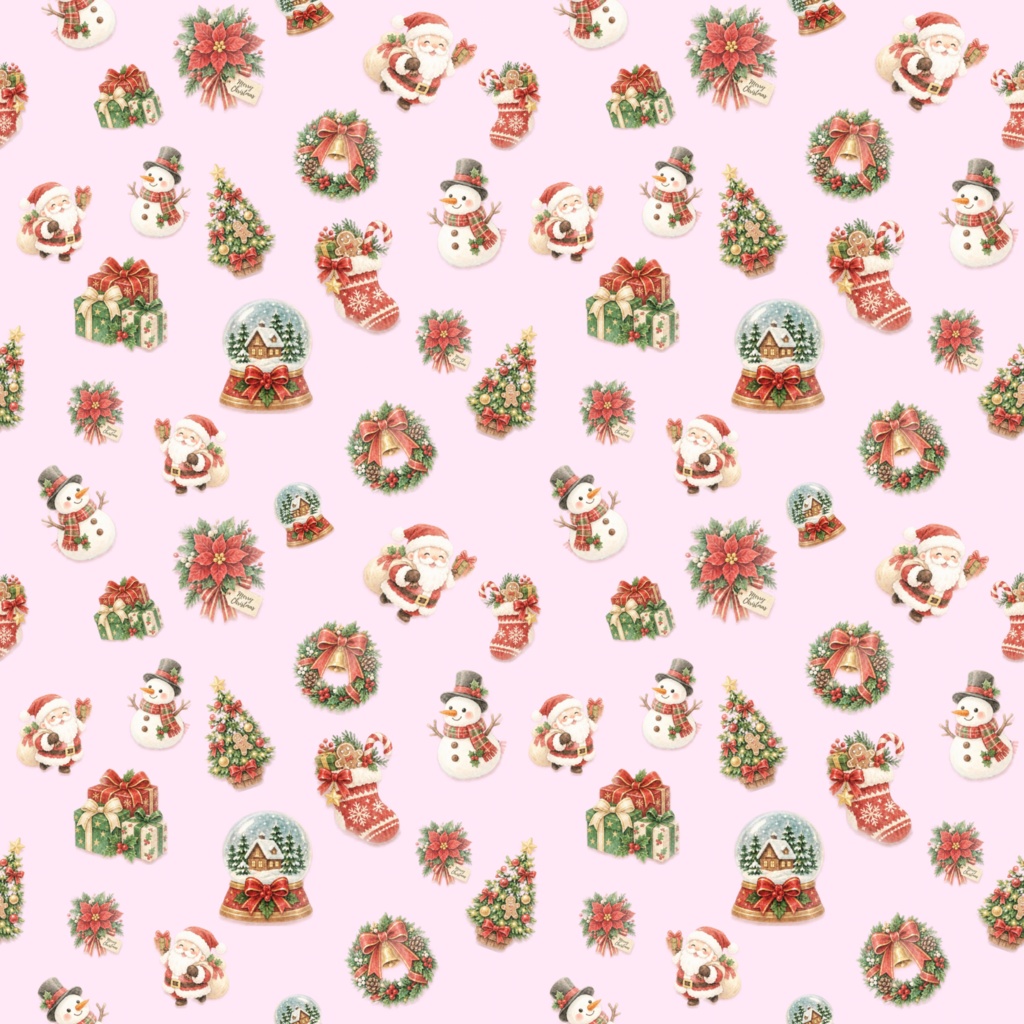 クリスマスデジタルペーパー 10色×2パターン(大柄と小柄)|背景画像・ラッピング・手帳デコ