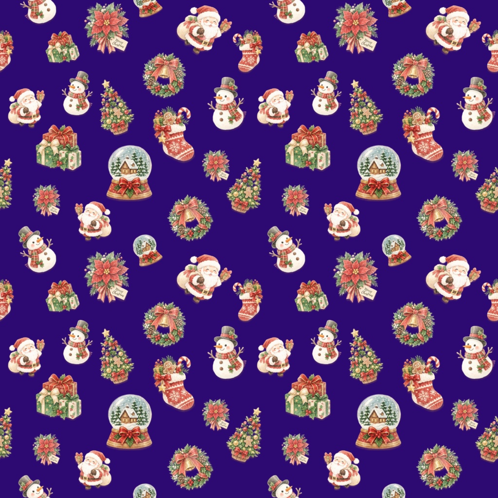 クリスマスデジタルペーパー 10色×2パターン(大柄と小柄)|背景画像・ラッピング・手帳デコ
