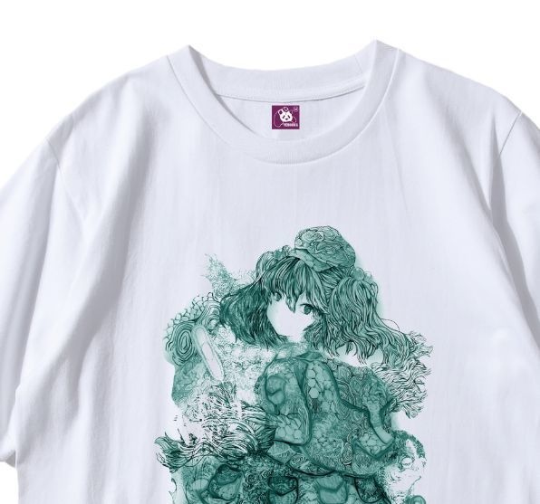河城にとり線画Tシャツ