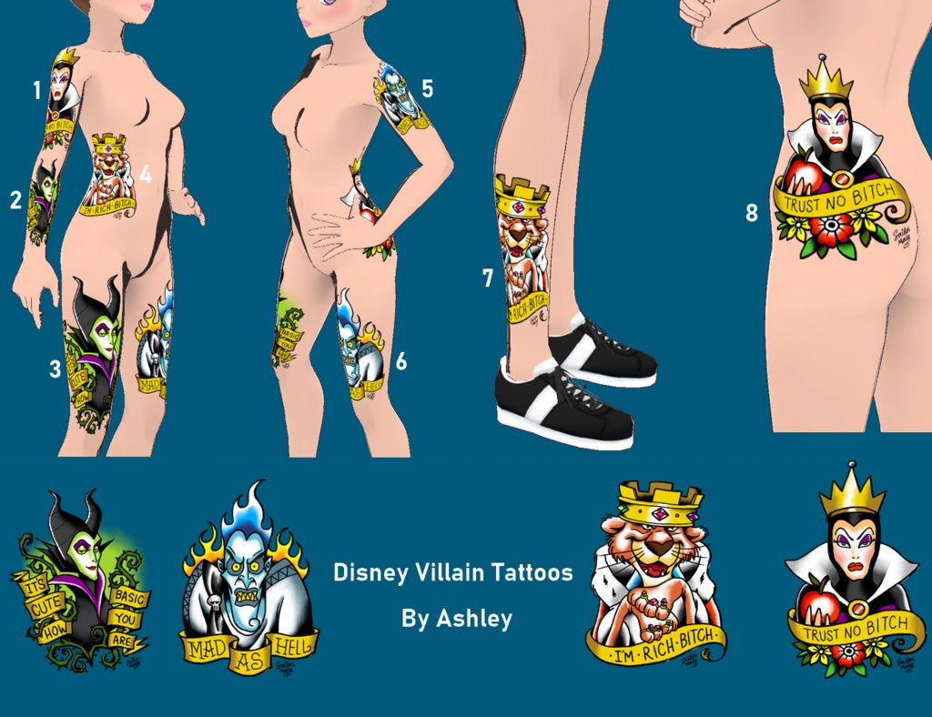 Disney Villains Tattoos [VROID]