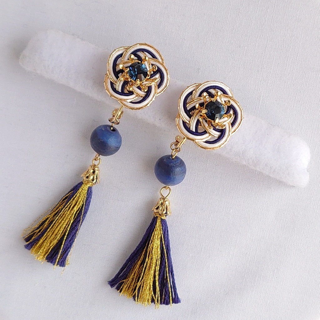 三日月・鶴丸水引イヤリング